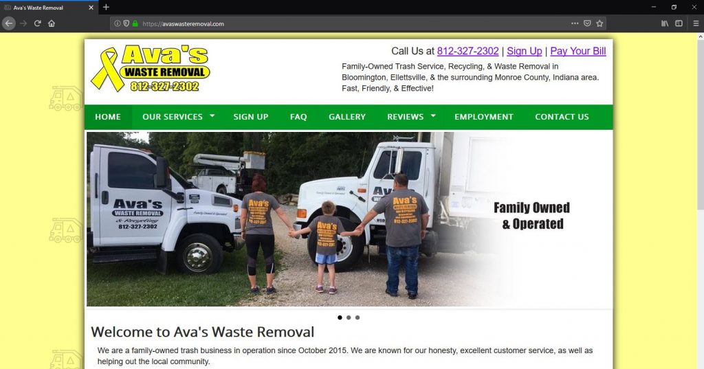 Custom Website for avaswasteremoval.com