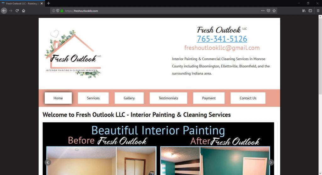 Custom Website - Screenshot of freshoutlookllc.com