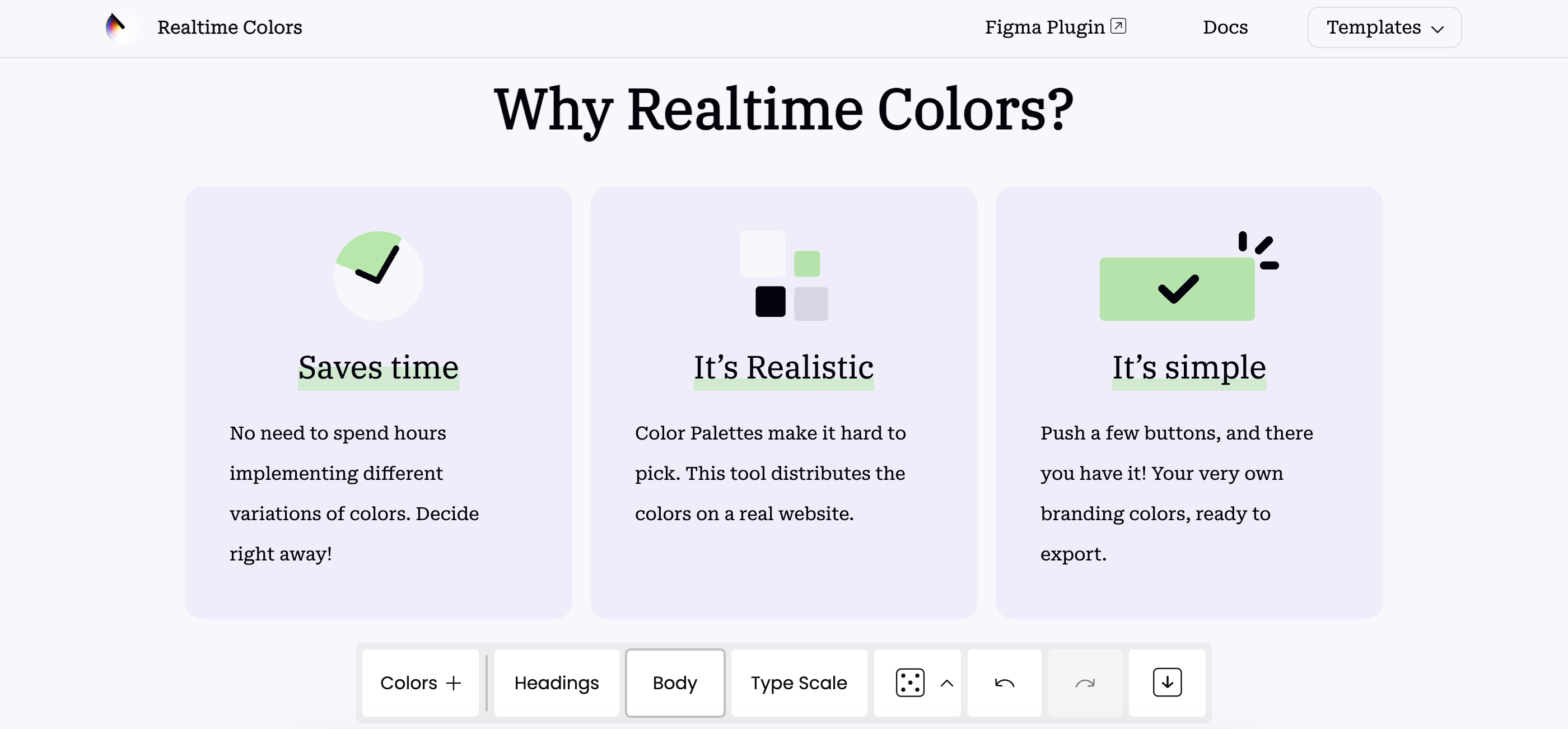Realtime Colors type options