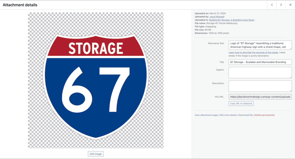 Screenshot of the WordPress media attachment panel