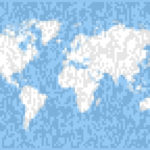 Pixelated QR World Graphic