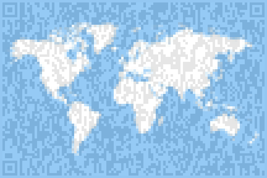 Pixelated QR World Graphic